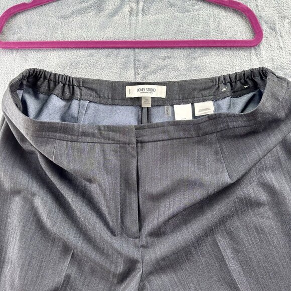 Jones Studio Separates Classic Fit Pants Women's Size 16W Charcoal Poly Elastic - Picture 11 of 13